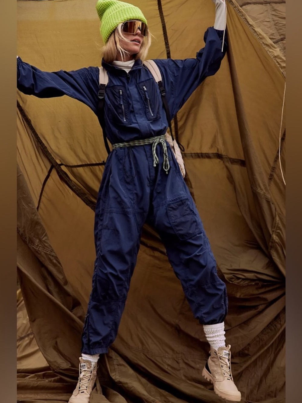 ✨NEW!✨ FREE PEOPLE Movement Heritage Boiler Suit Jumper in Midnight Navy Blue XS - Picture 2 of 10